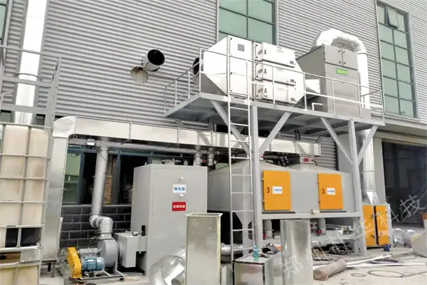 湖南磨料模具废气处理活性炭吸附催化燃烧项目施工现场 湖南磨料模具废气处理活性炭吸附催化燃烧项目施工现场