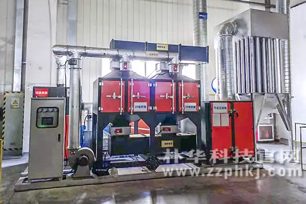 VOCsleyu乐鱼web登录入口催化燃烧设备安装在客户厂房